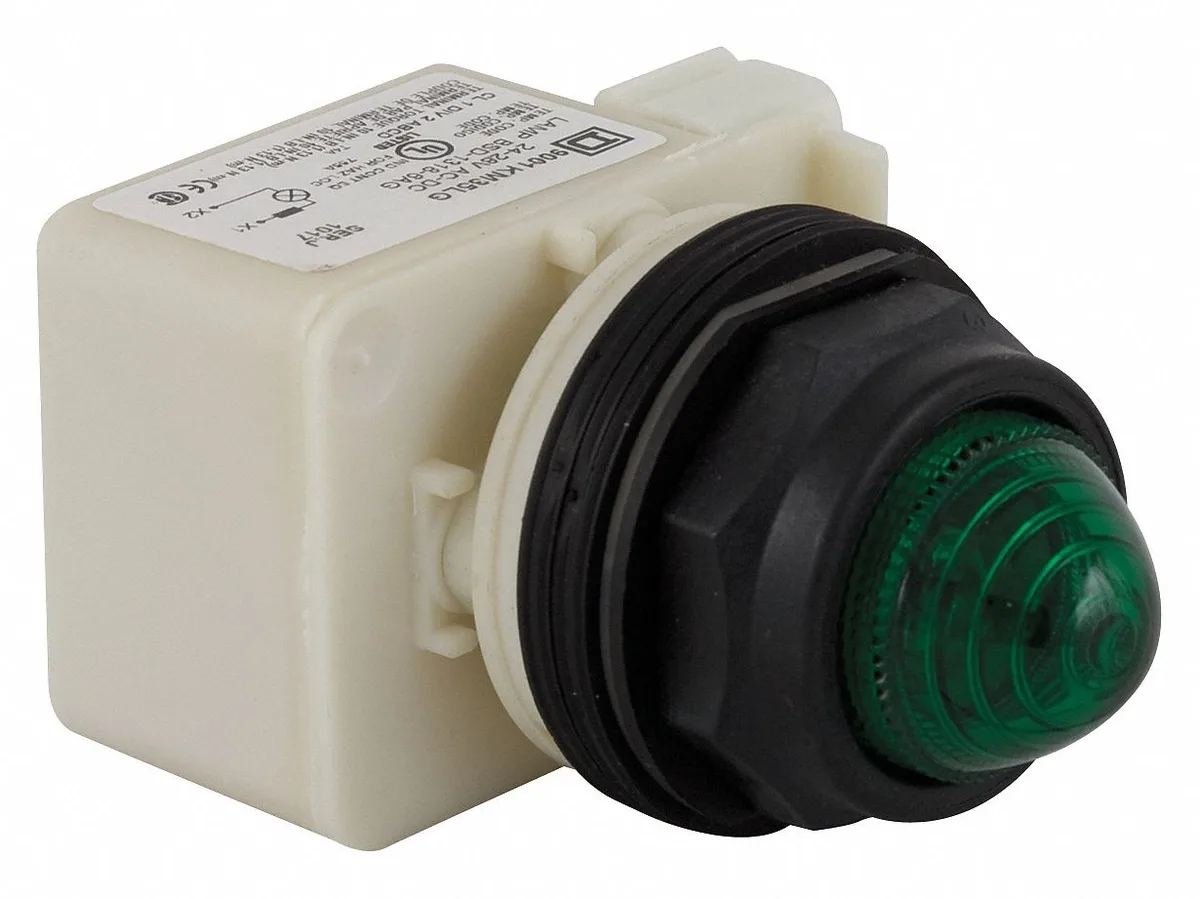 Schneider Electric green LED pilot light round 30mm domed lens