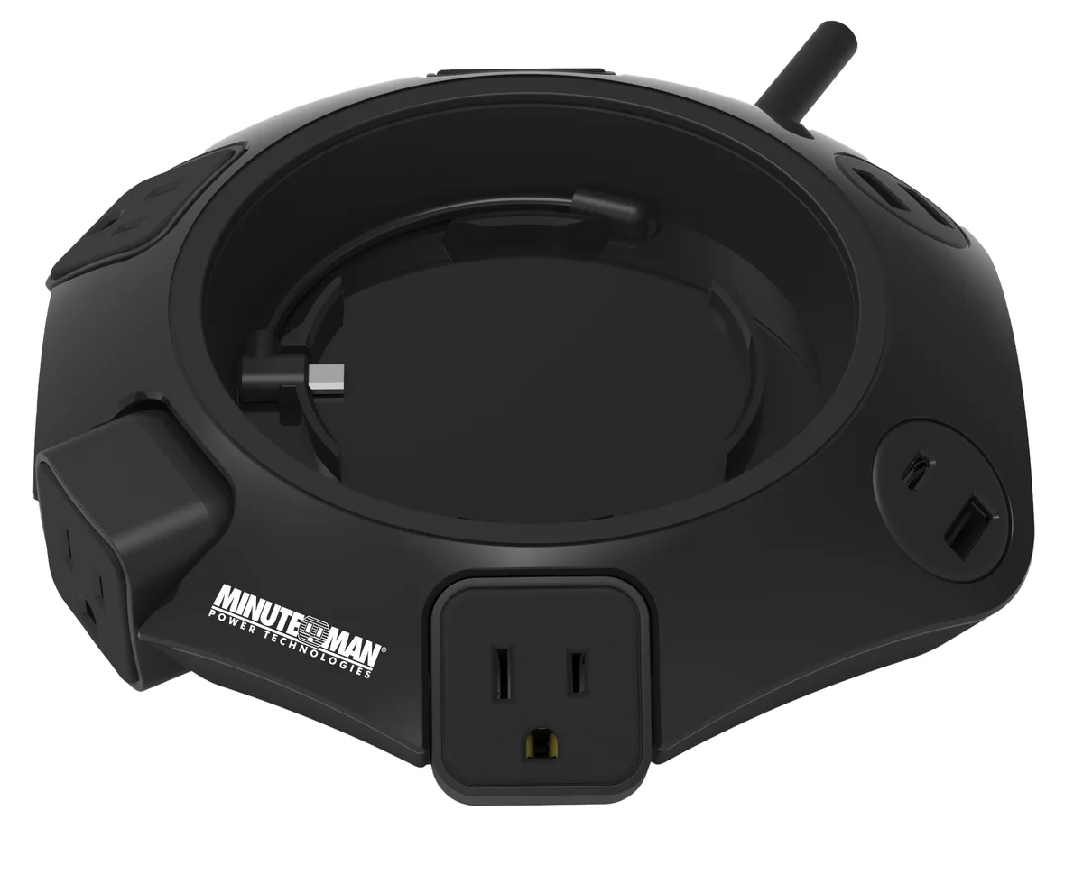 MINUTEMAN MINUTEMAN MMS-POD4U4 surge protector 4 AC 1 USB-C 3 USB-A 1080J 6ft — product photo
