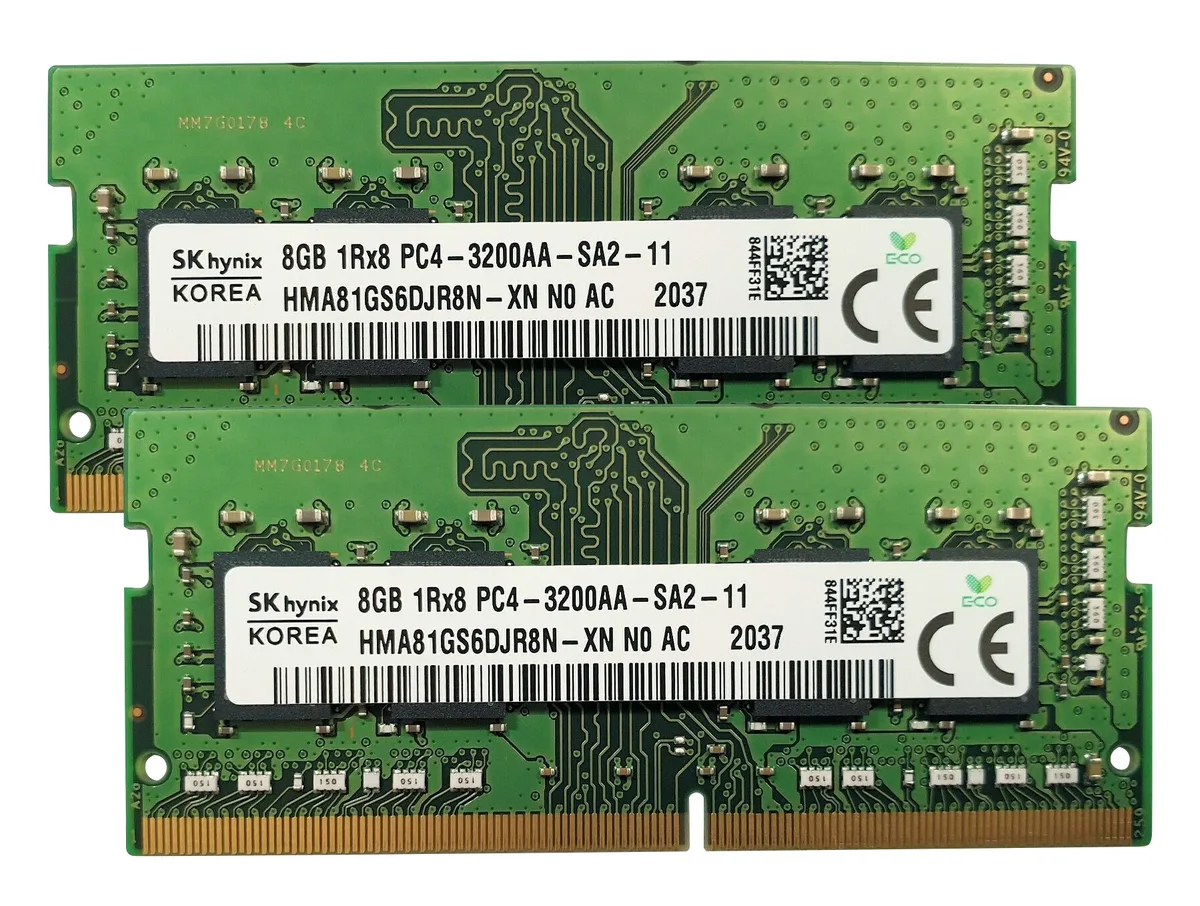 SK hynix SK hynix HMA81GS6DJR8N-XN 16GB (2x8GB) DDR4-3200 CL22 SO-DIMM laptop RAM — product photo