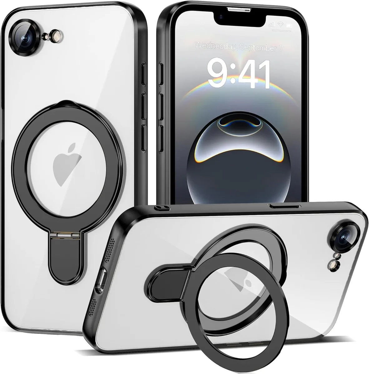 BONAEVER BONAEVER iPhone 16E Case with Magnetic Ring Stand Black 6.1 — product photo