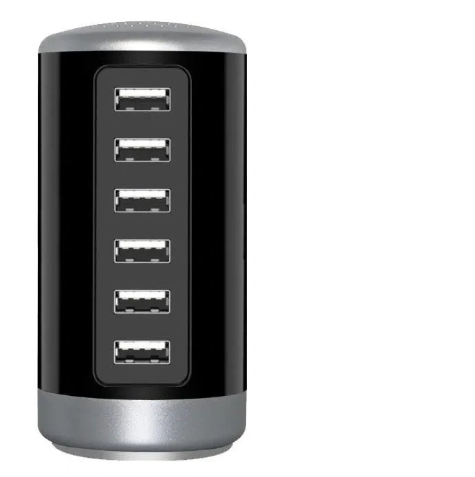 Uncaged Ergonomics Uncaged Ergonomics 6-Port USB Charging Station Black 30W 6A — product photo