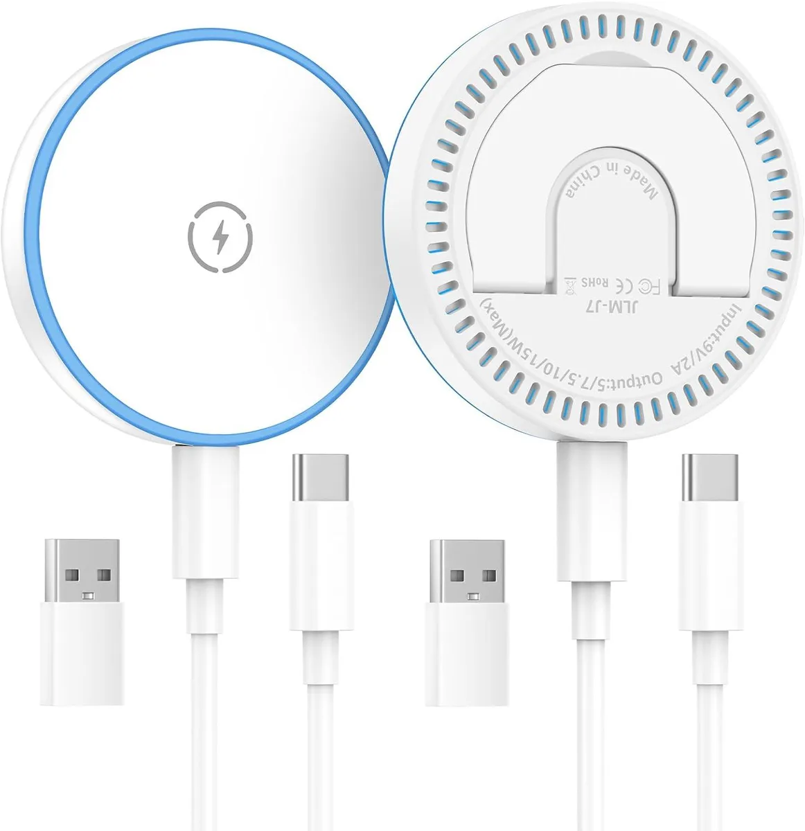 Luisport Luisport MagSafe Wireless Charger 2 Pack 15W Foldable Kickstand 4.2FT Cable — product photo