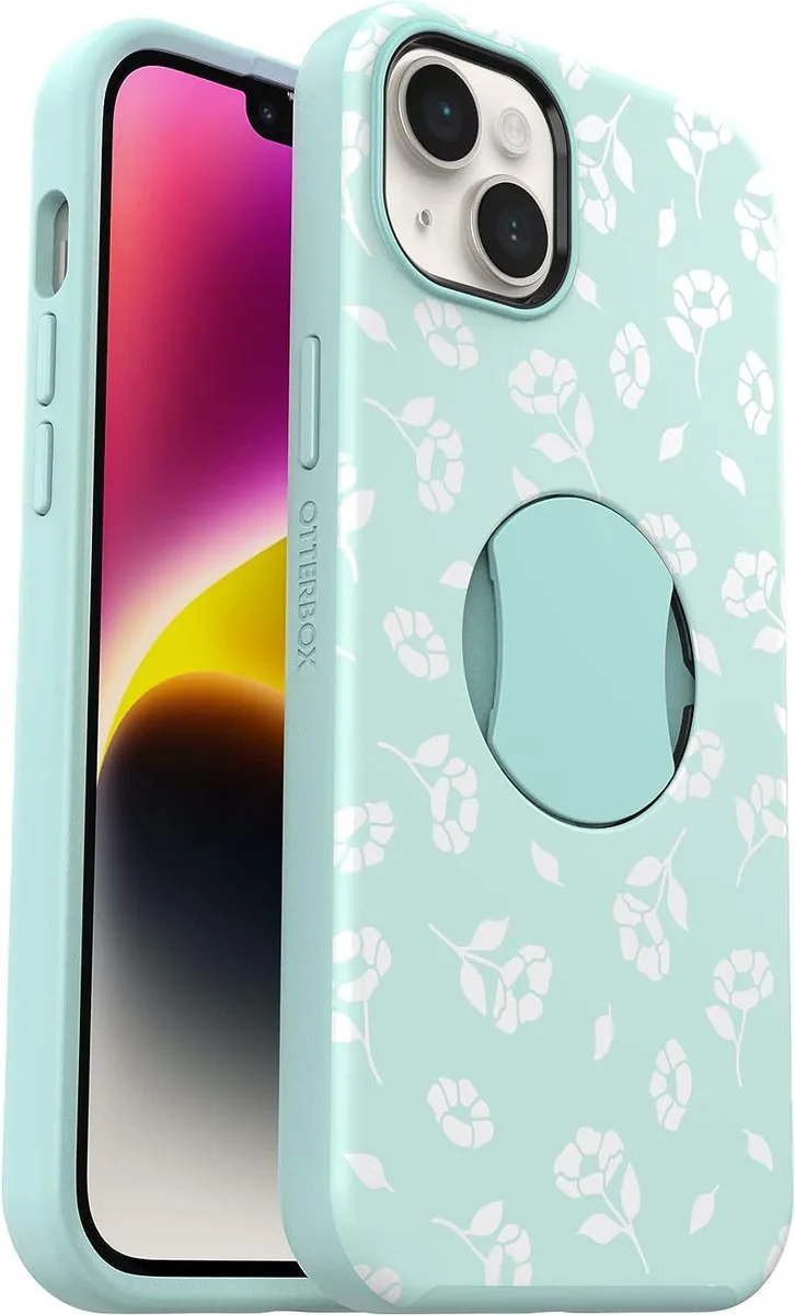 OtterBox OtterBox OtterGrip Symmetry Case iPhone 14 Plus Poppies By The Sea Blue — product photo