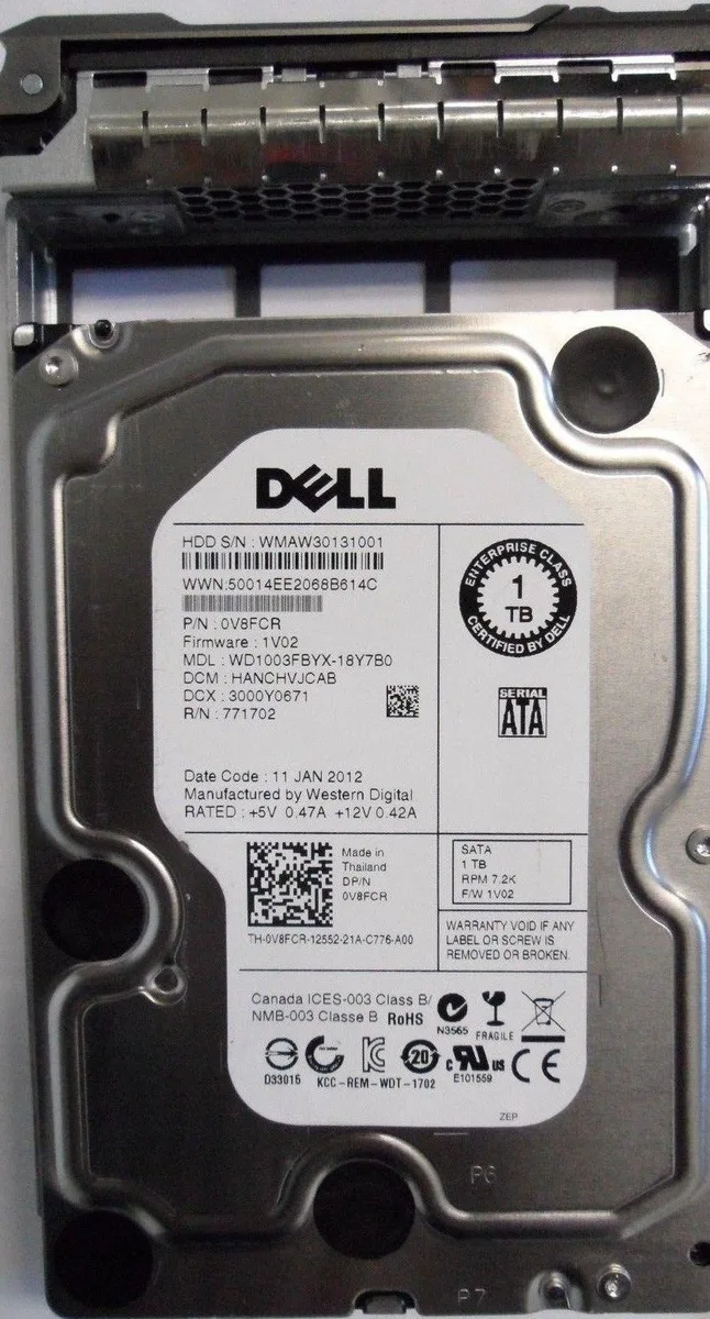 DELL DELL WD1003FBYX 1TB 7.2K SATA 3.5in internal hard drive — product photo