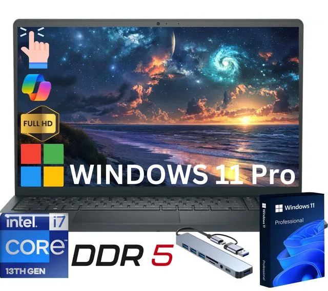 DELL DELL Inspiron Touch 15.6" FHD Touch i7-1355U 24GB DDR5 512GB NVME laptop — product photo