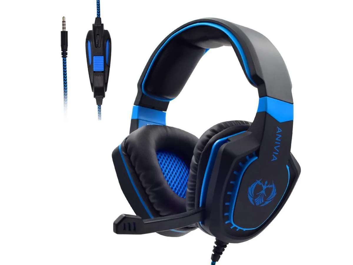 Anivia(China) Anivia(China) Gaming Headset Black/Blue Wired Stereo 50mm 3.5mm — product photo
