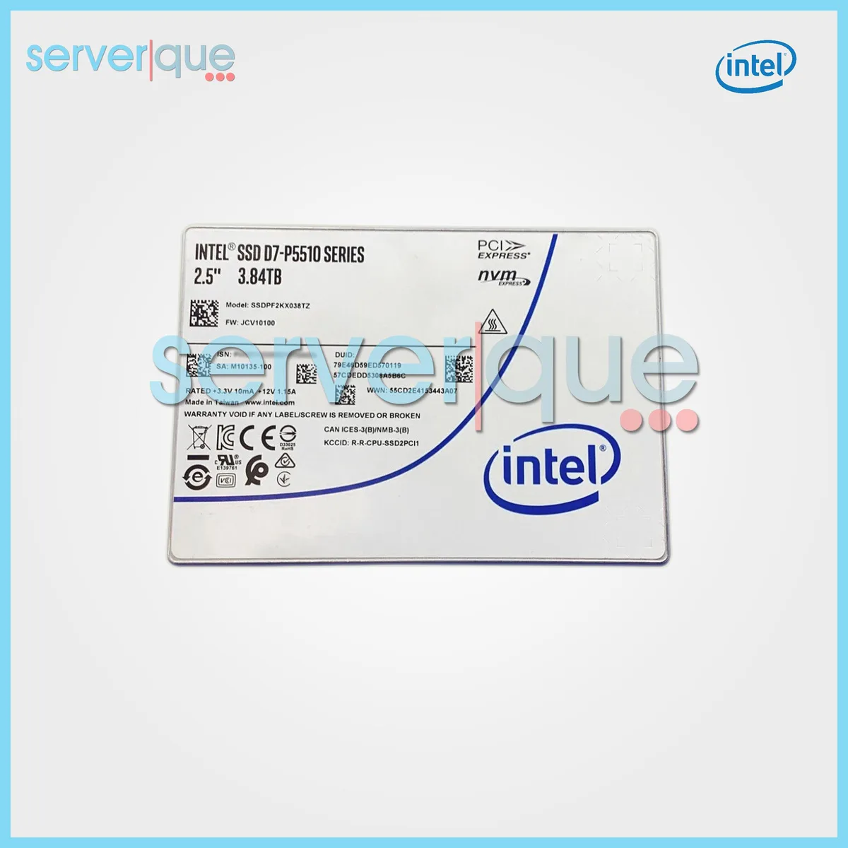 Intel Intel D7-P5510 3.84TB U.2 NVMe internal SSD — product photo