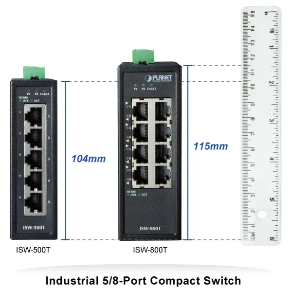 PLANET PLANET ISW-500T 5-Port 10/100TX Industrial Fast Ethernet Switch — product photo