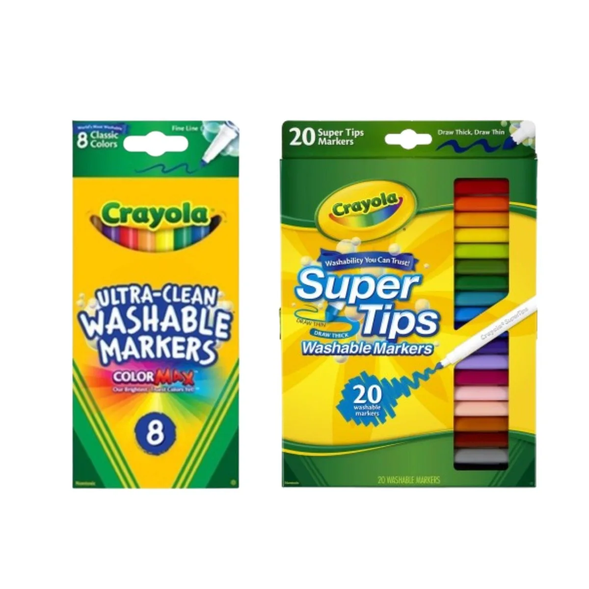 Crayola Crayola SP-53653398880574 Washable Marker Combo 8 Fine Line + 20 Super Tips 28 Total illustration — product photo