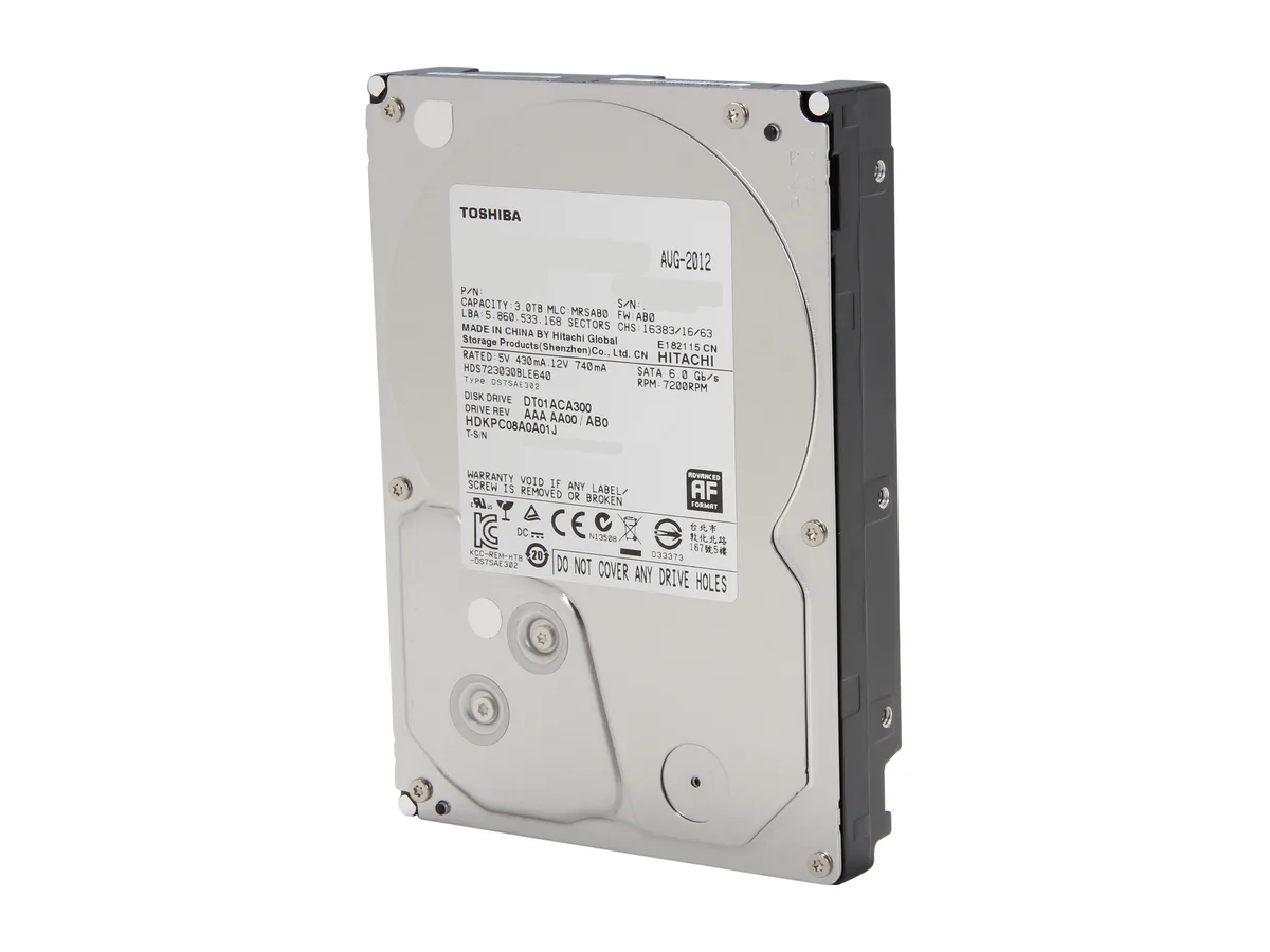 Toshiba Toshiba DT01ACA300 3TB 7200 RPM 64MB SATA 6.0Gb/s 3.5" internal hard drive — product photo