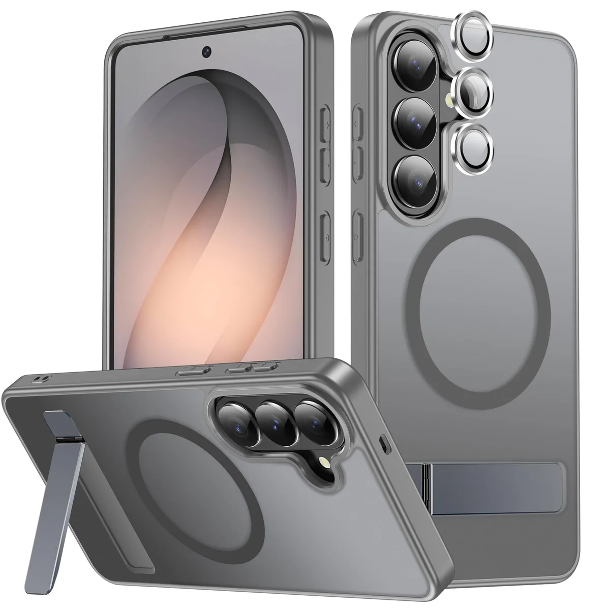  LEKEVO Case Samsung Galaxy S26 Plus Stand MagSafe Gray — product photo