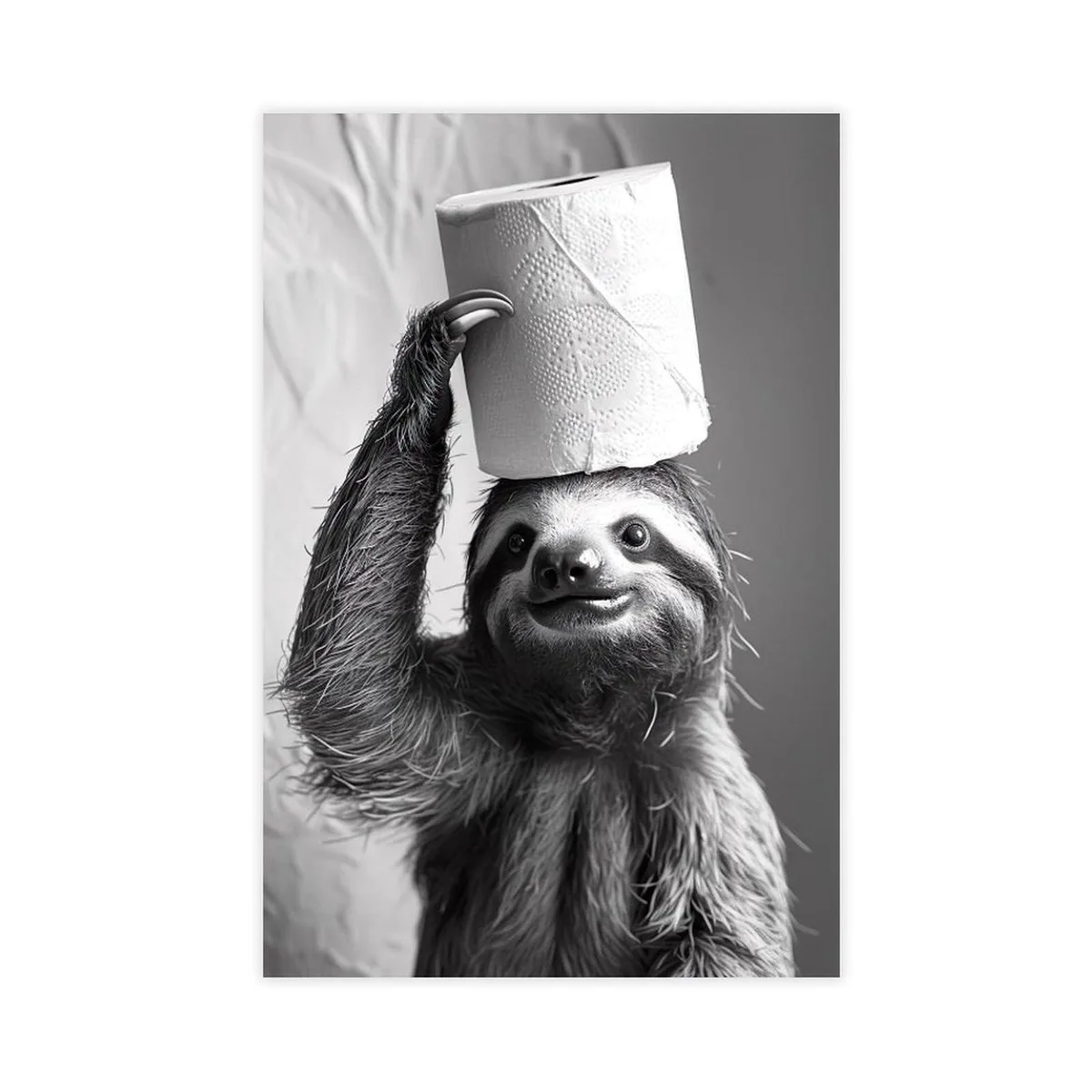  Keraxl Sloth with Toilet Paper on Head Wrapped Canvas 18x12in — product photo