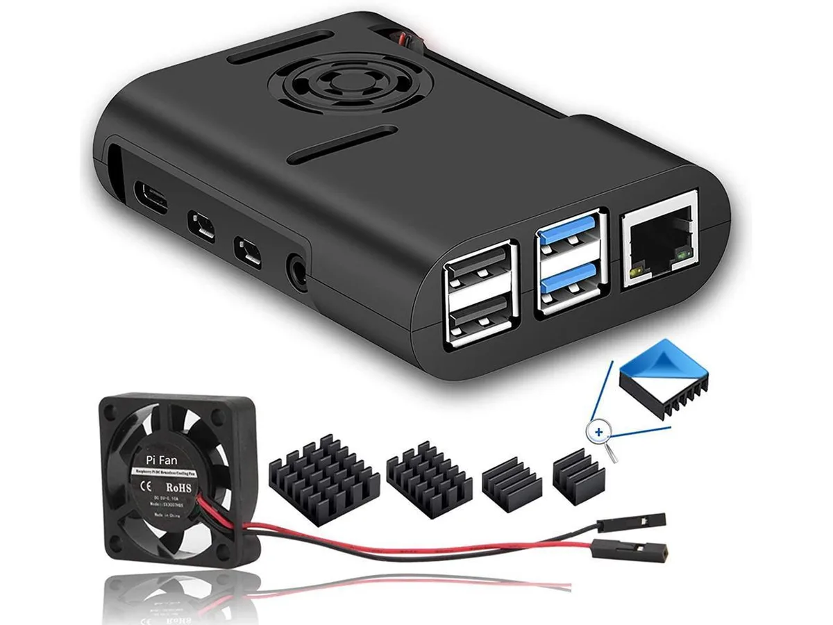 BONAEVER BONAEVER MazerPi Raspberry Pi 4 Case with Cooling Fan and Heatsink — product photo