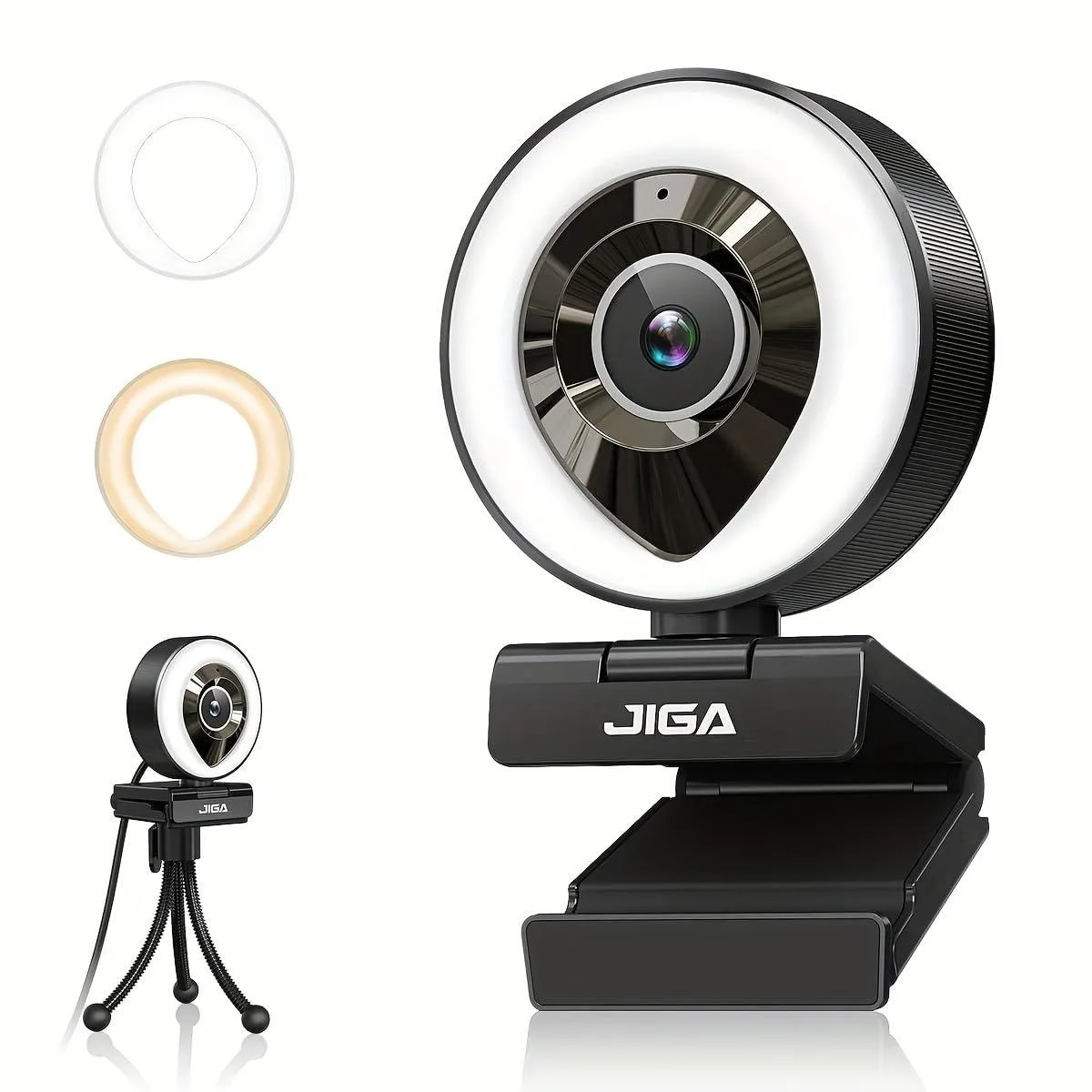  DJI W0 1080p Webcam with 24 LED Ring Light, Dual Mic, Tripod — product photo