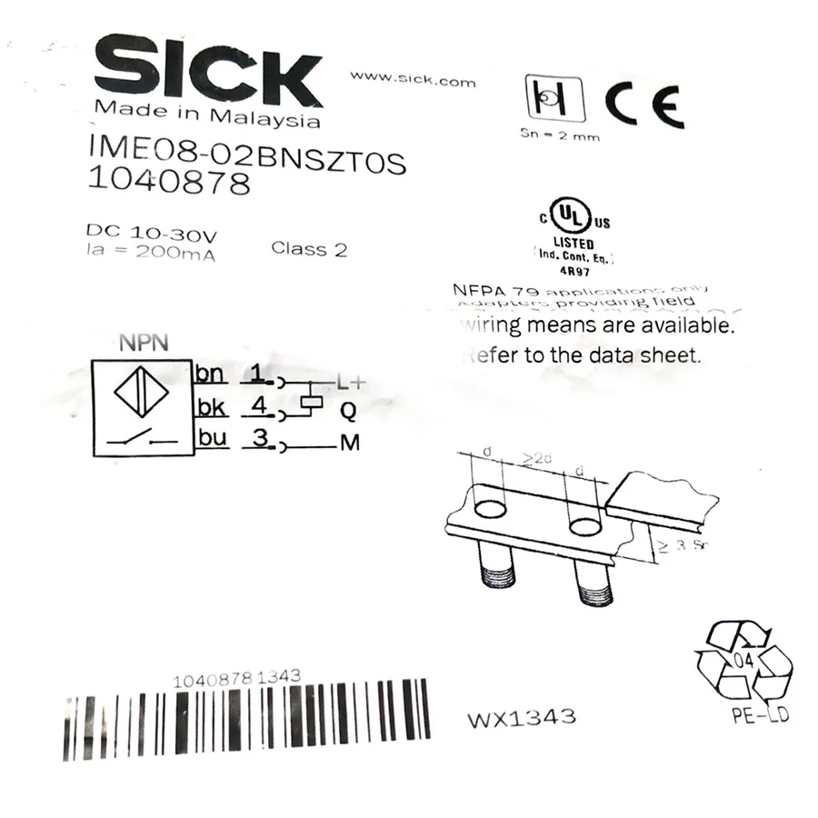 Sick Sick IME08-02BNSZTOS Inductive Proximity Sensor NPN M8 2 mm — product photo
