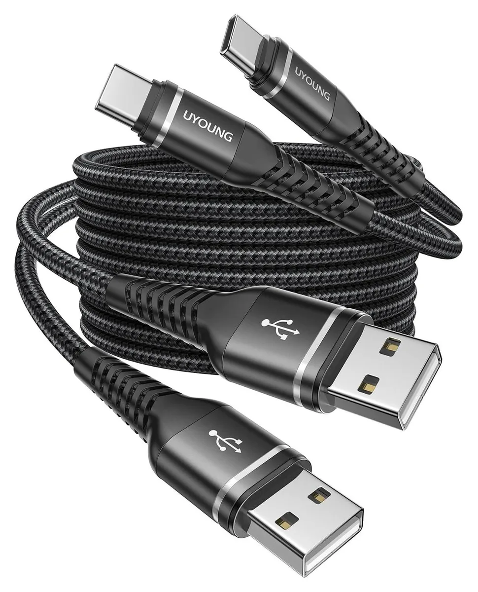 Elestur Elestur USB-A to USB-C 60 W 6 ft 2-pack braided cable — product photo