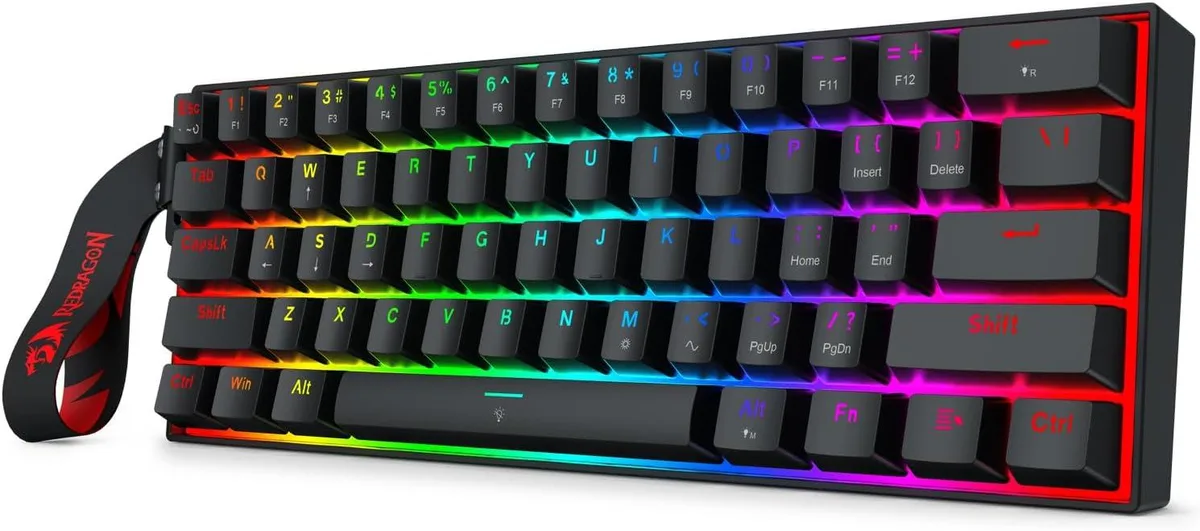 Redragon Redragon K617 HE Rapid Trigger 60% 61-Key Gaming Keyboard Essential Black Strap — product photo