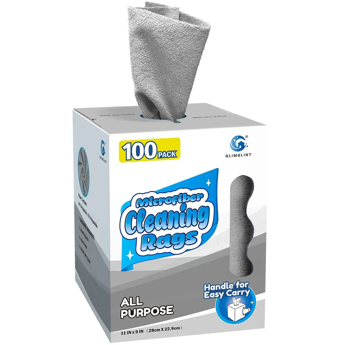 Metra GLN004 100 Pack Microfiber Cloths 11x9 Grey exterior care — product photo