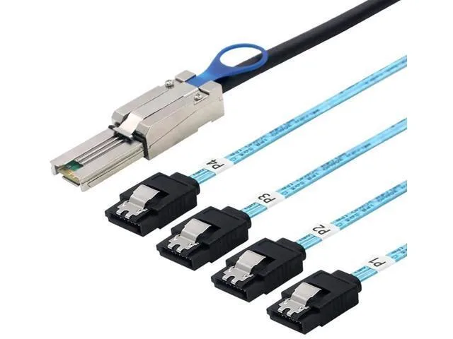 Fervit Fervit Mini SAS HD SFF8088 26Pin to 4×SATA 7Pin Fanout Cable 1M — product photo