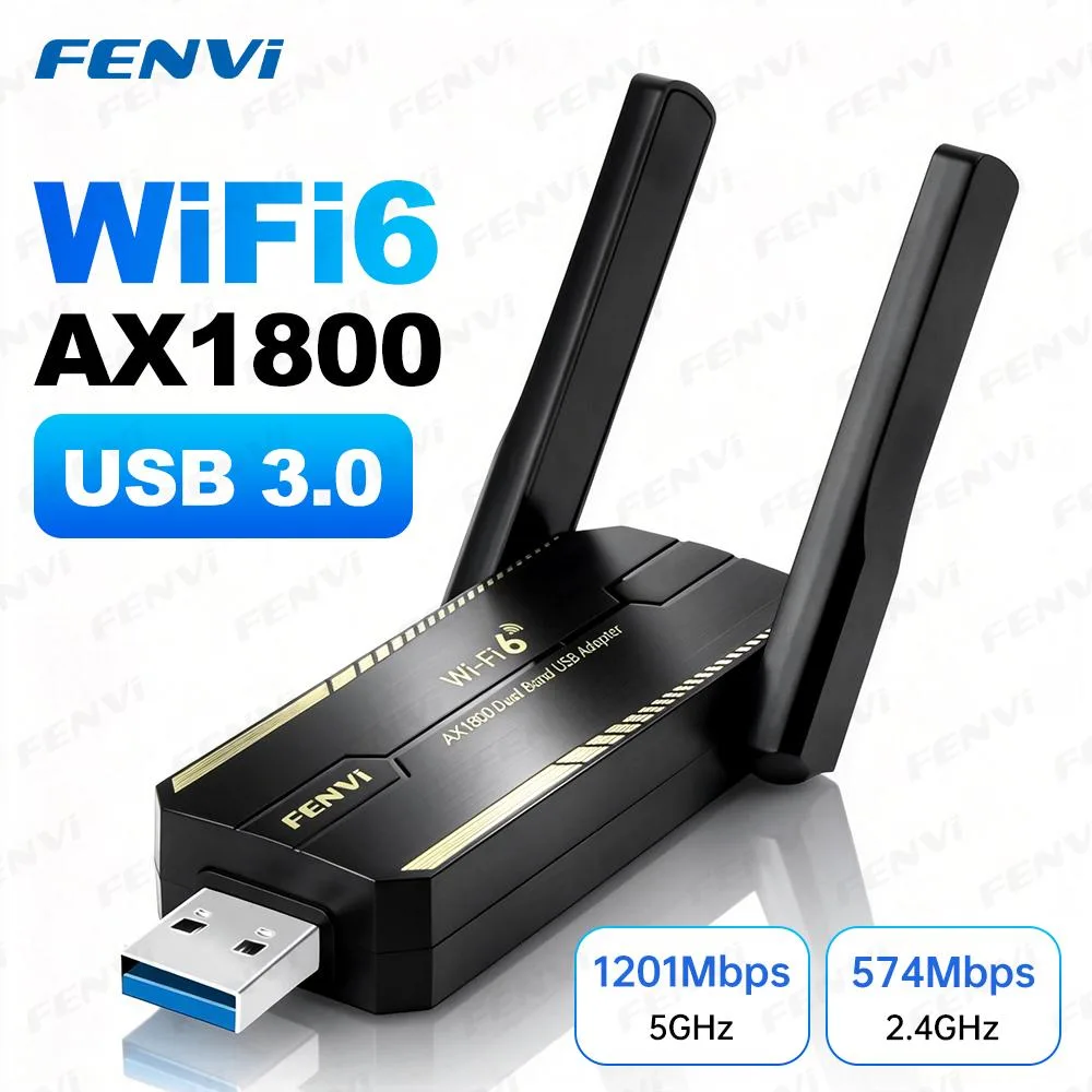 fenvi fenvi AX1800 Wi-Fi 6 USB 3.0 adapter, dual-band 2.4/5.8 GHz, 2×5 dBi antennas — product photo