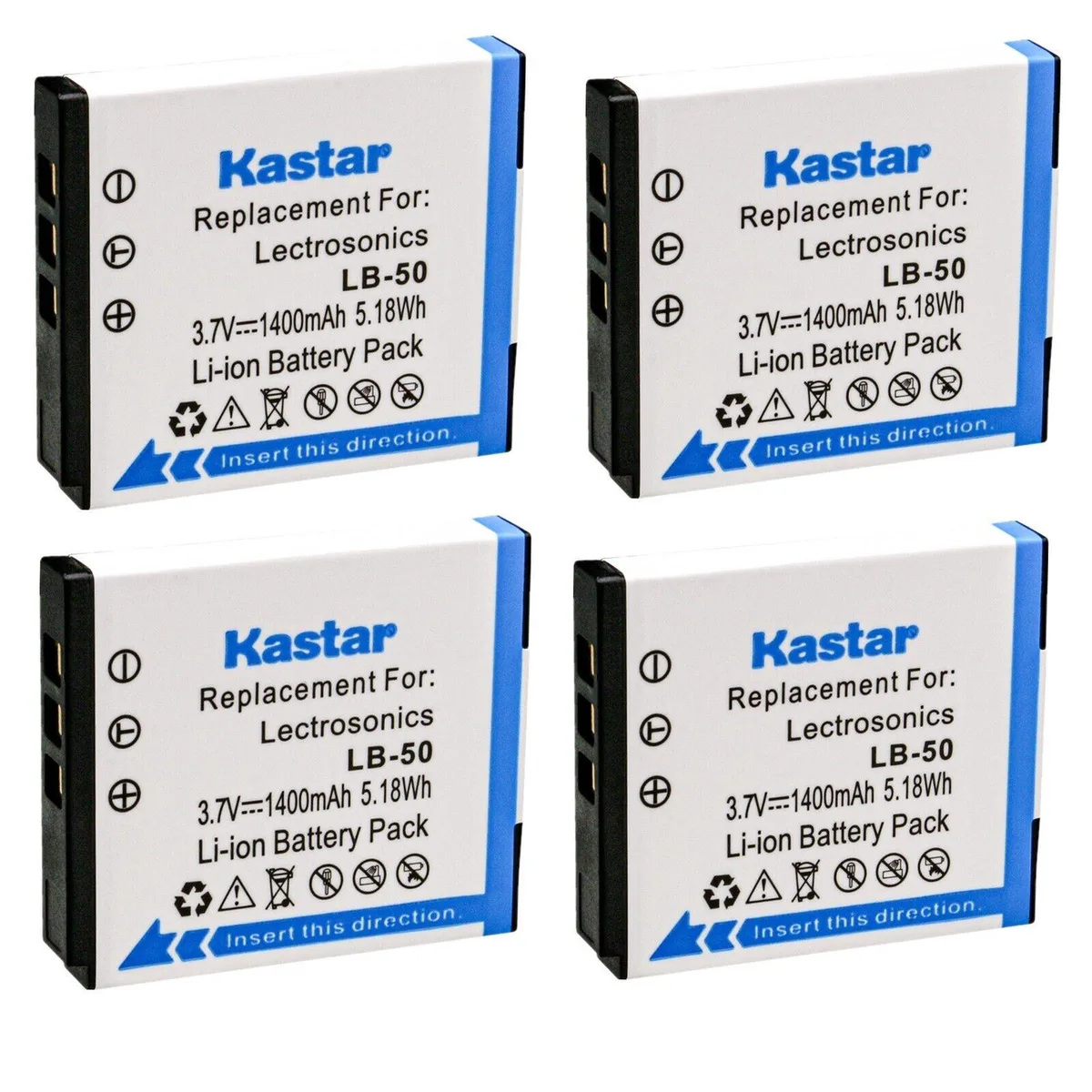 Kastar Kastar LB-50 4-Pack Li-Ion 3.7V 1400mAh camera battery — product photo