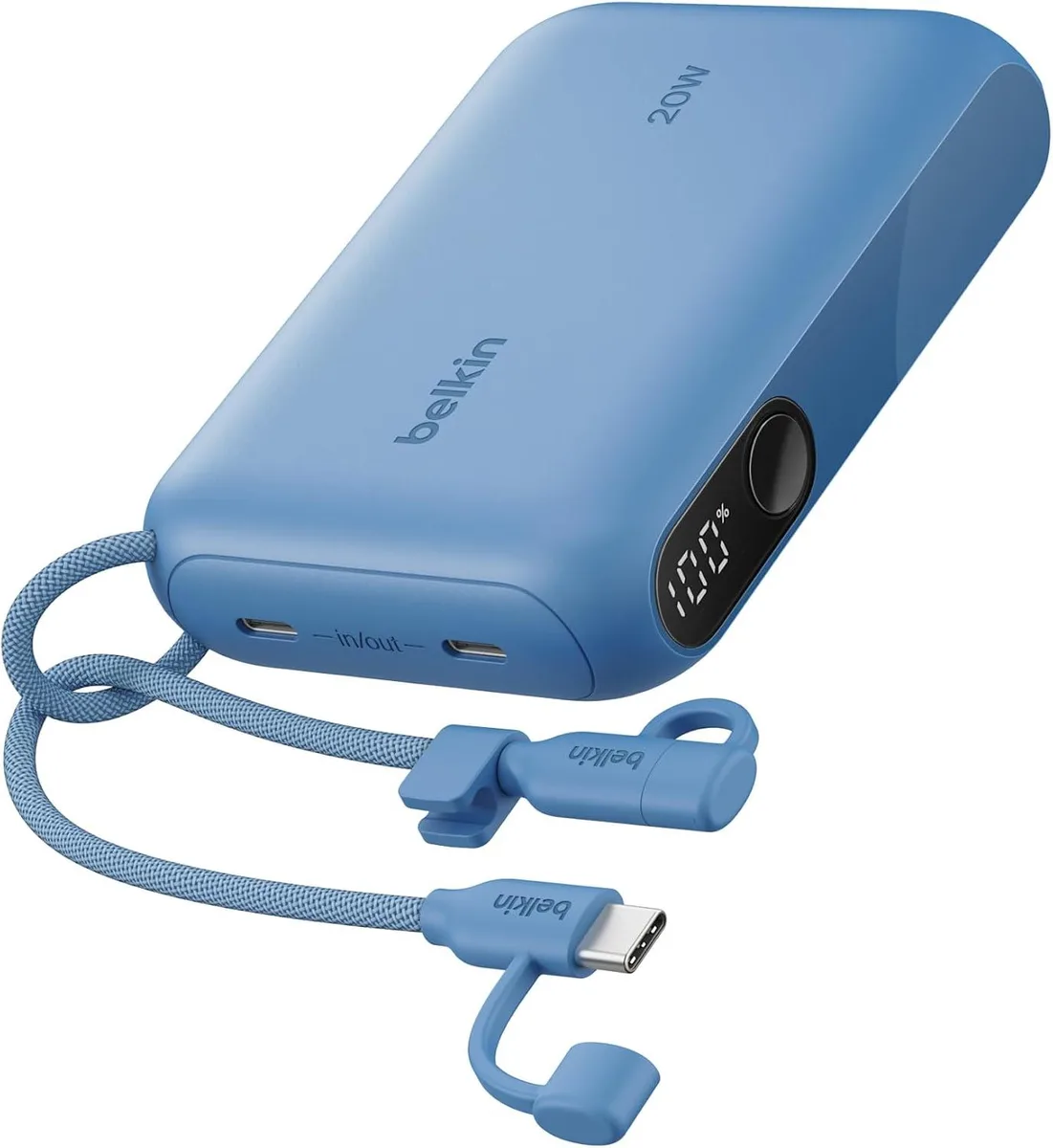 WOOJONG WOOJONG 10 000mAh power bank 2 USB-C 20W digital display Blue — product photo