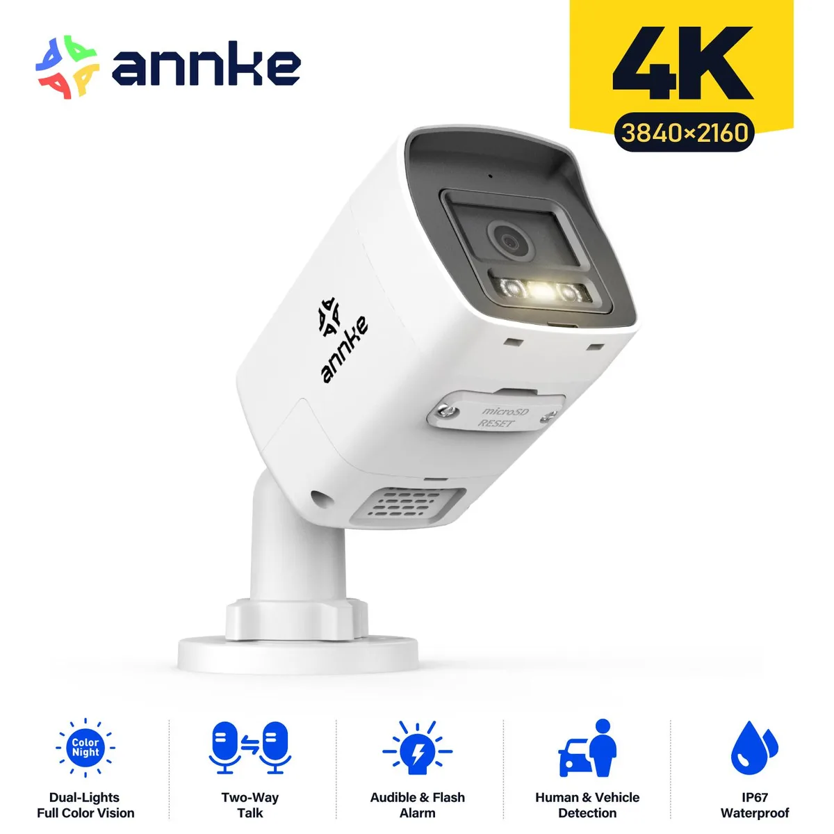 Annke Annke 4K POE Bullet Camera 4mm Lens 100ft Night Vision Surveillance Security System — product photo