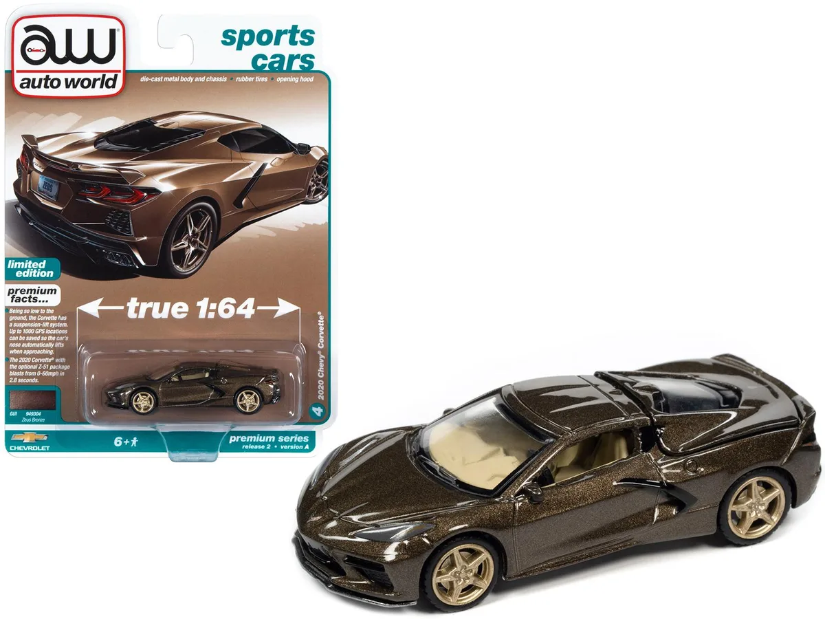 auto world Auto World 2020 Chevrolet Corvette Zeus Bronze Metallic Limited Edition 1/64 Diecast Hobby Collectible — product photo