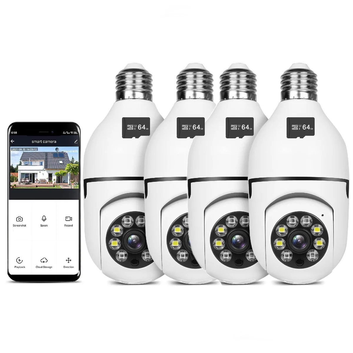 vibebli vibebli E27 Wireless Camera 1080P 360° PTZ 4 Pack 64G — product photo