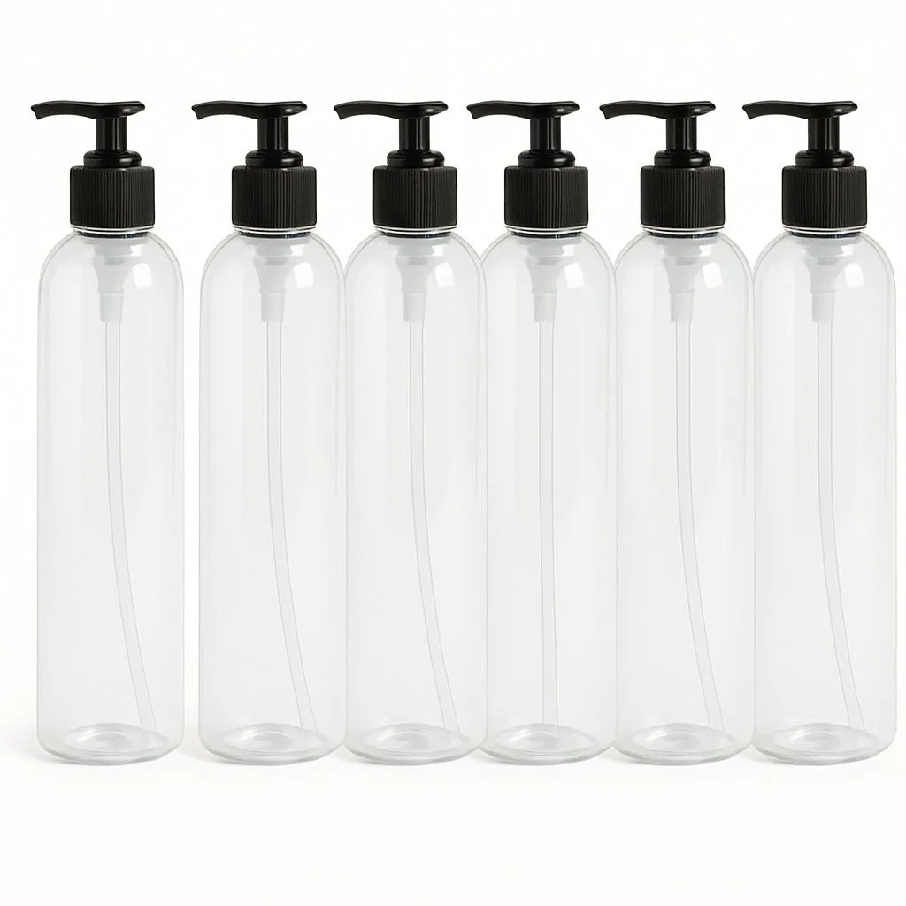 Vandue Corporation Vandue Corporation 8oz Bullet Round Bottle with Saddle Pump Clear 7.5in .5000lb — product photo