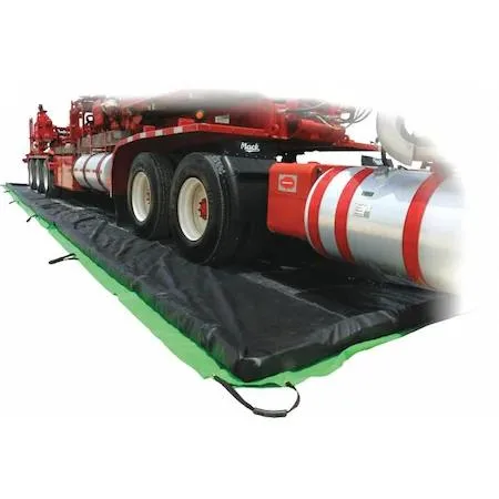 Black PVC spill containment berm rectangular foam walls 6 ft by 4 ft