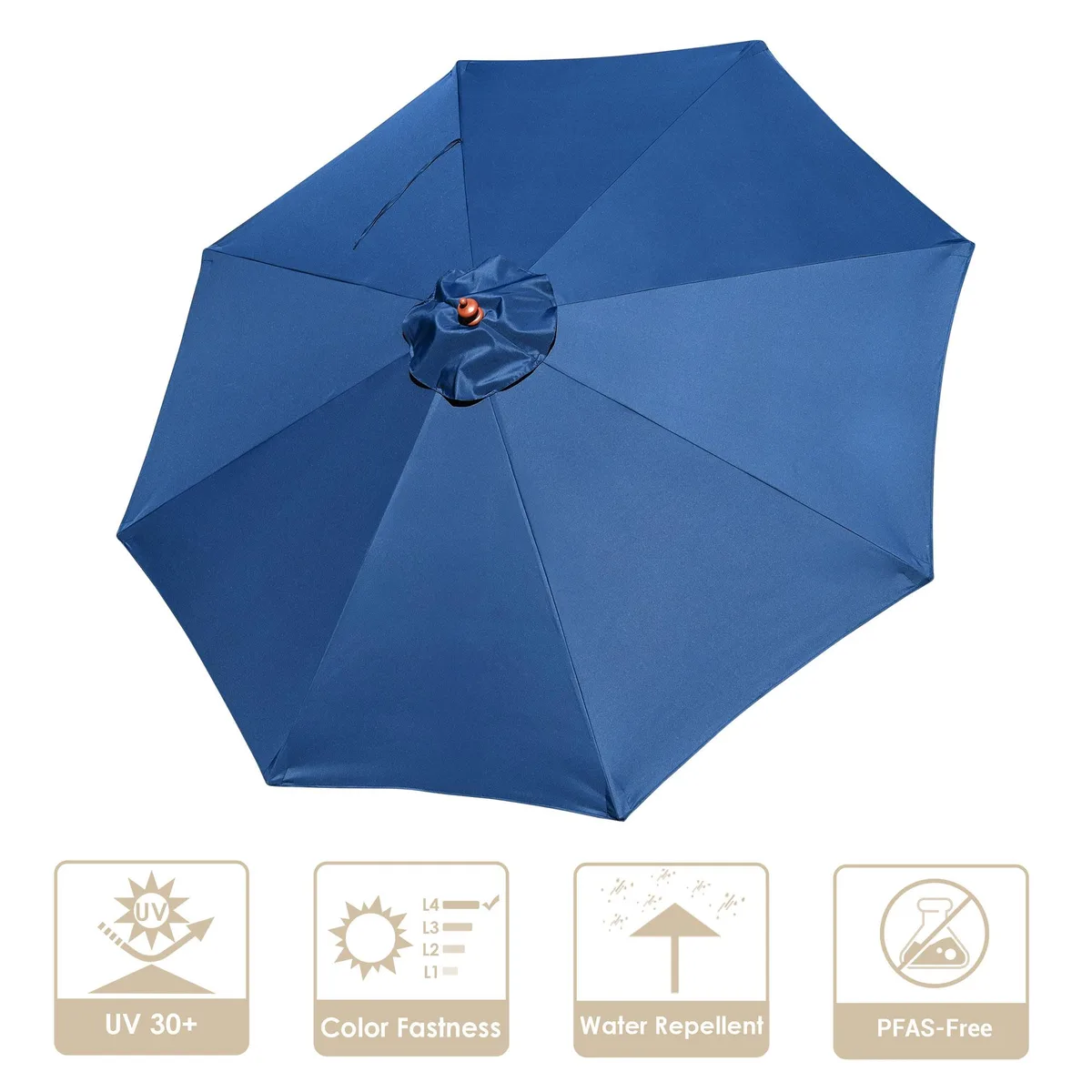 Yescom USA, Inc. Yescom USA, Inc. 07UMC008-9FT8R-NAVY 9 ft patio umbrella replacement canopy 8 ribs — product photo