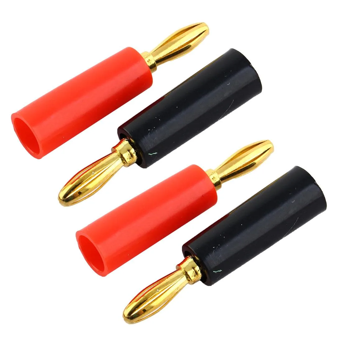 Unique-Bargains Unique-Bargains Banana Plug 4 Pcs Red Black Gold Tone — product photo