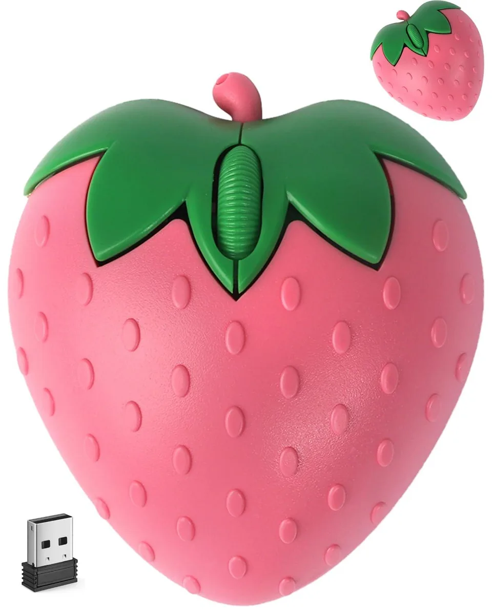  SHARE SUNSHINE Strawberry Wireless Mouse 1200 DPI 2.4 5.1 Pink — product photo