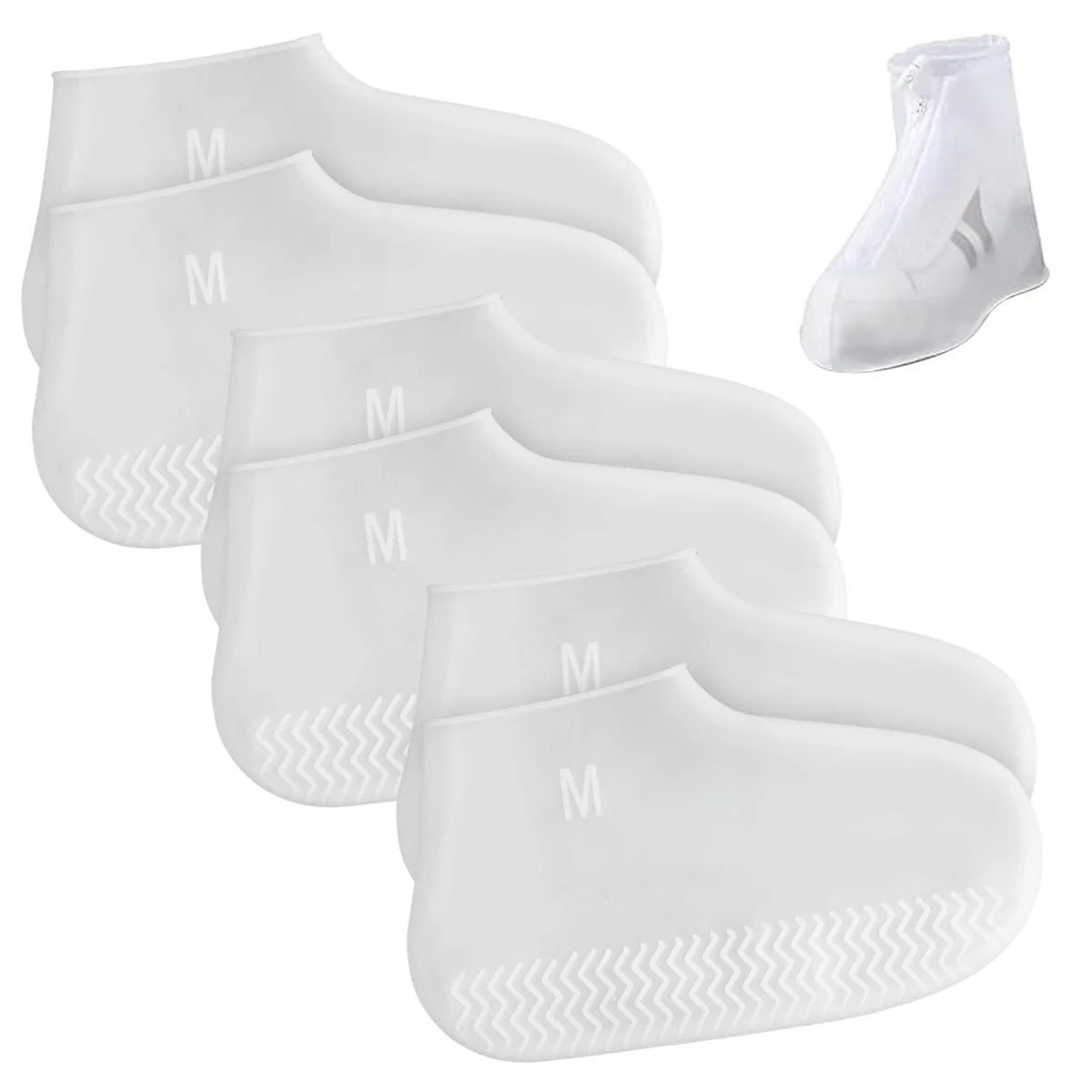 LOGJAM HY111 Silicone Rain Shoe Covers 3 Pairs Clear Medium 35-40 24.5 cm — product photo