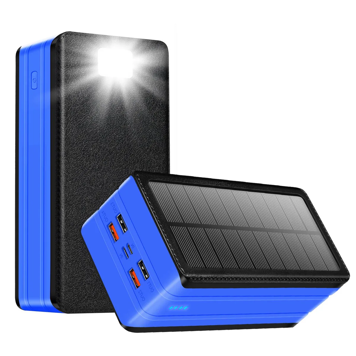 psooo psooo PS-8W+ 80000mAh solar power bank blue — product photo