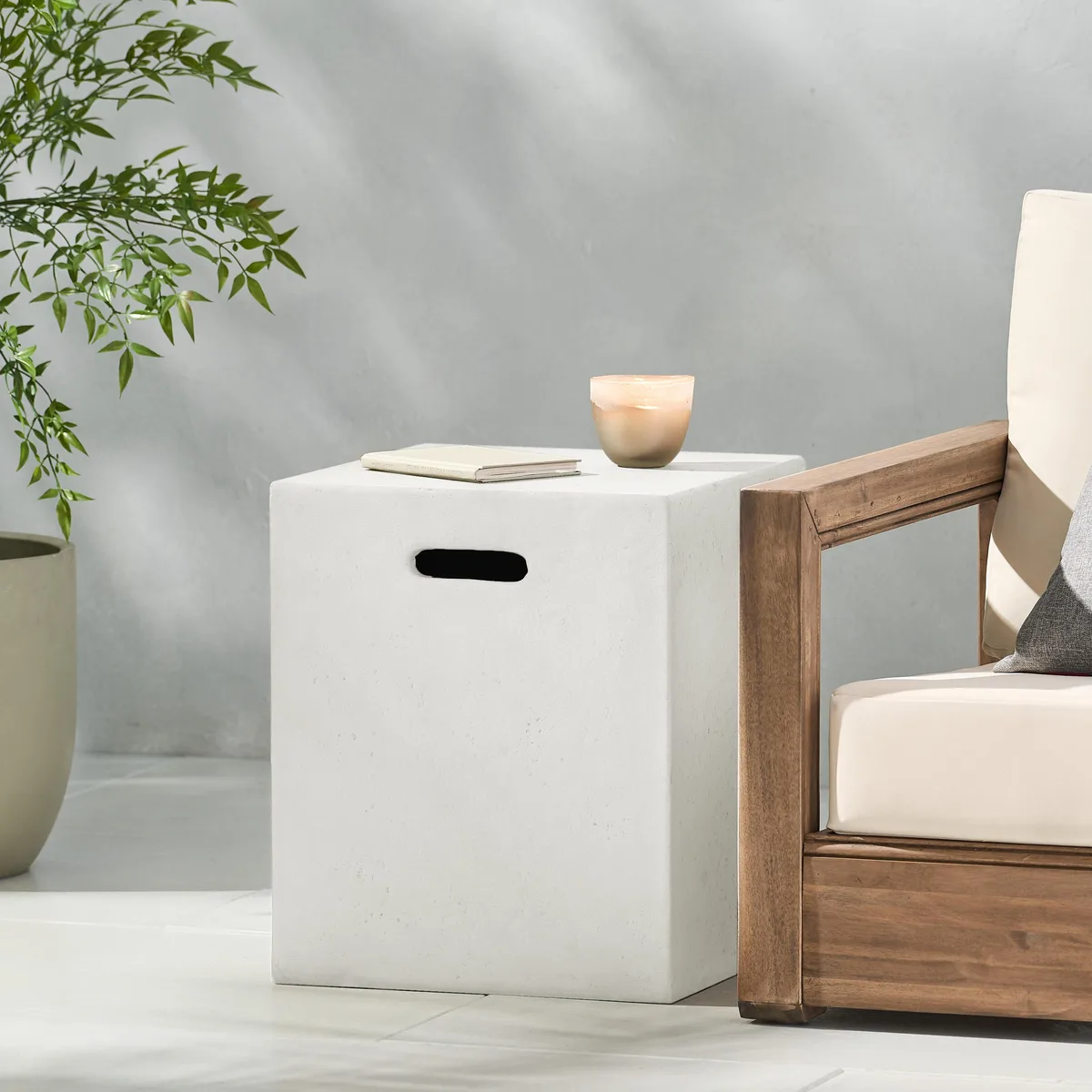 tuphen tuphen 16x20 inch MGO Tank Holder Side Table White — product photo