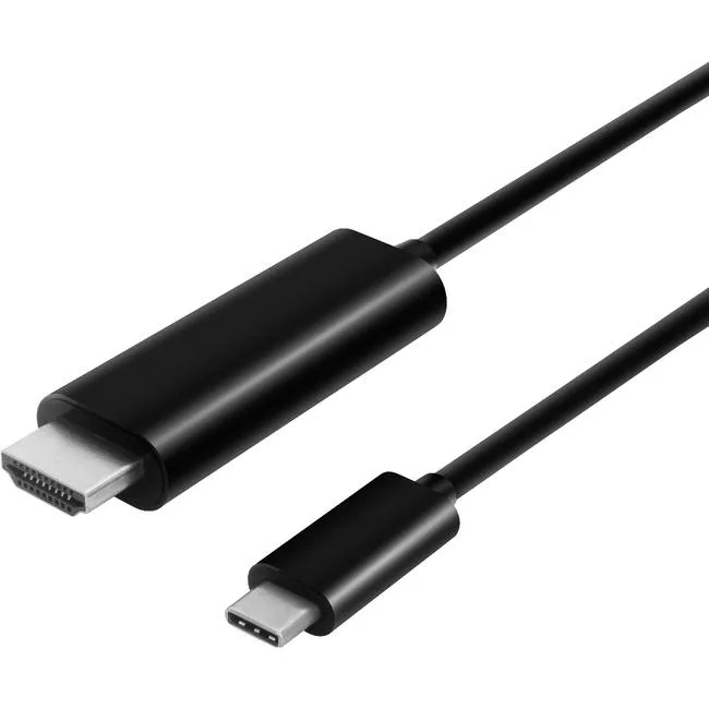 Black Thunderbolt 3 to HDMI 2.0 cable, six feet long, male-to-male connectors
