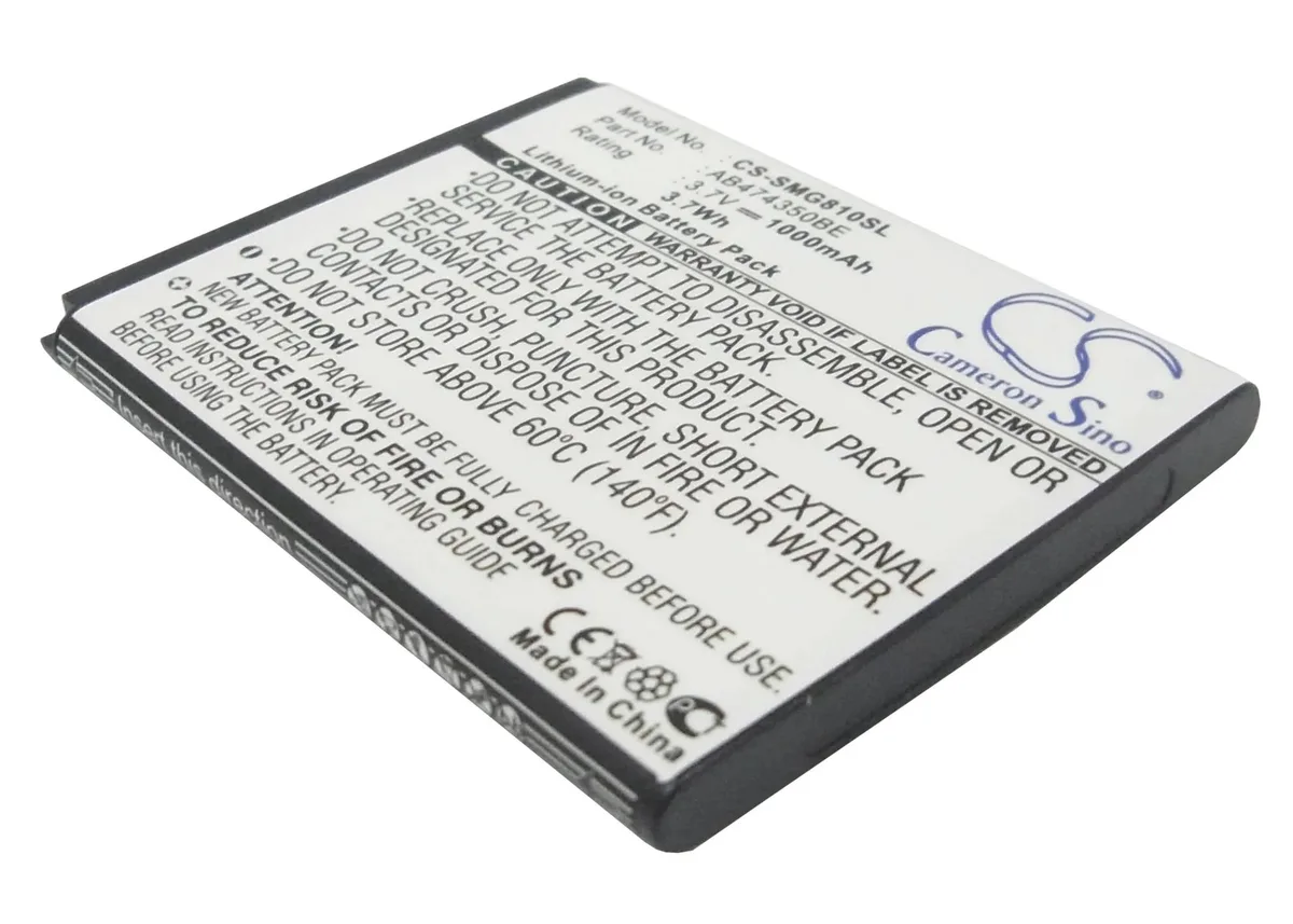 Rectangular black replacement battery with gold contacts