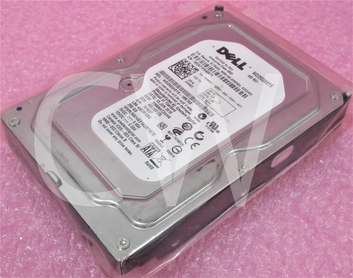 DELL DELL H962F 250GB 7200RPM 3.5" SATA 3Gb/s 16MB internal hard drive — product photo