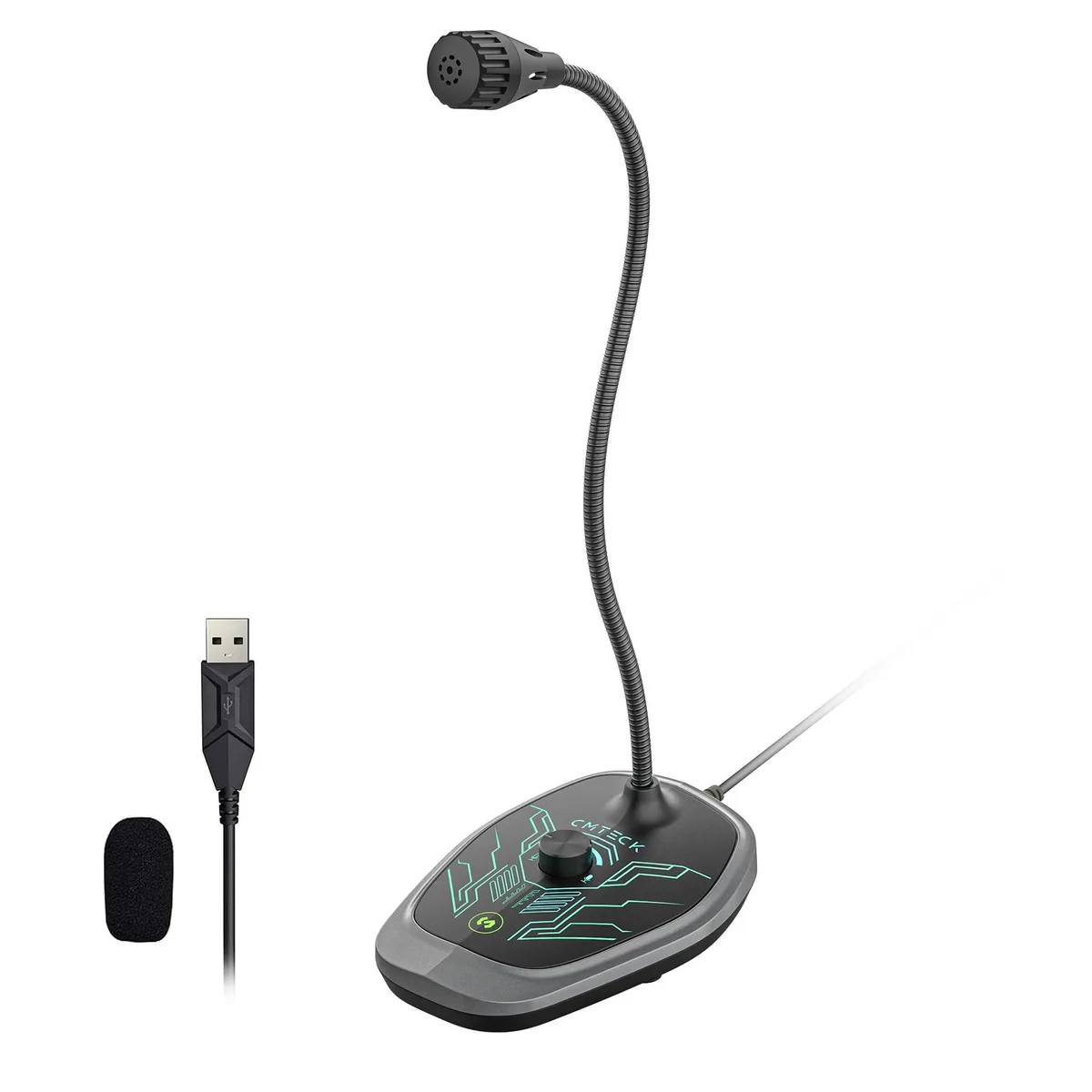 CMTECK G009 USB Microphone RGB Mute Gooseneck — product photo