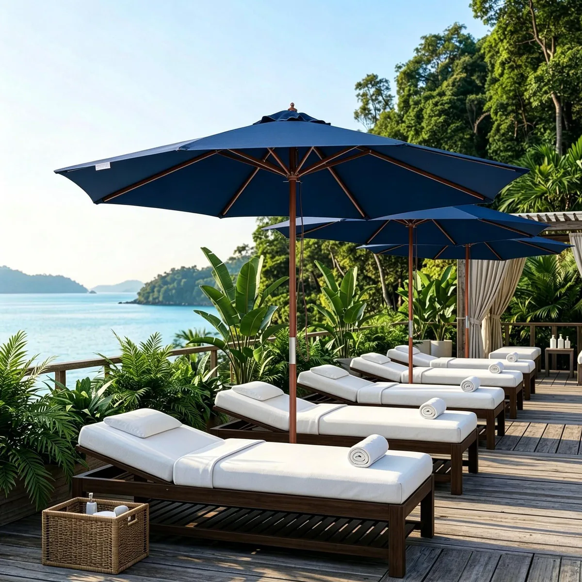 Yescom USA, Inc. Yescom USA, Inc. 07UMB035-9WS-NAVY 9 ft wooden patio umbrella — product photo