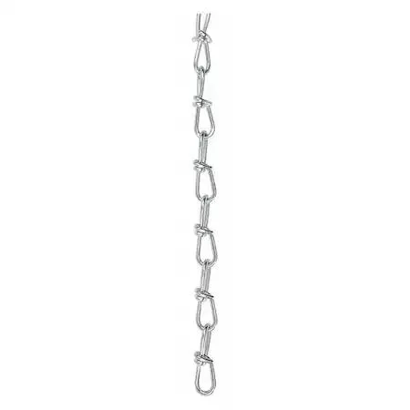 Zinc-plated carbon steel double loop chain, 100 ft coil