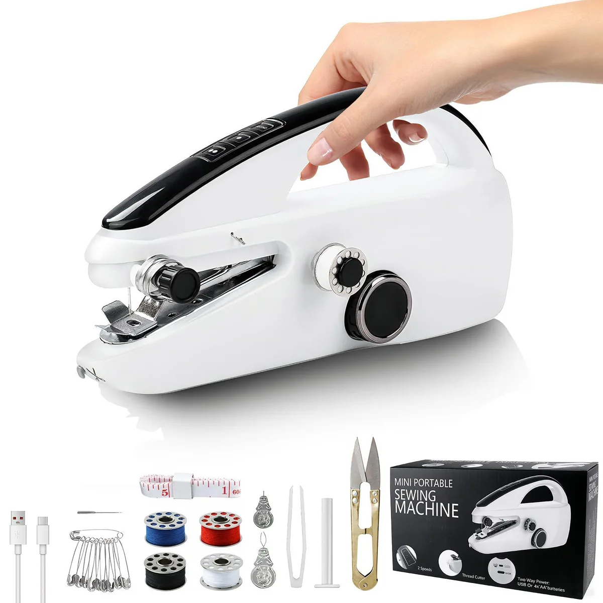  FLUXOJOY AMZWG001 Handheld Sewing Machine Black 8.6 in — product photo