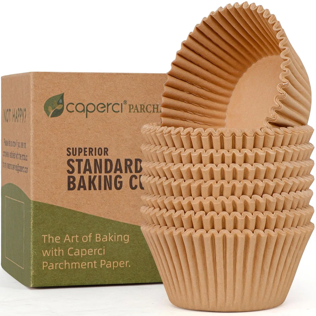 Stack of 225 natural parchment cupcake liners standard size 2.75 inch top diameter