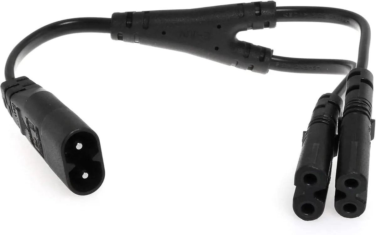 TeKit TeKit IEC C8 to Dual C7 Y Splitter 1ft 18AWG computer power adapter cord — product photo