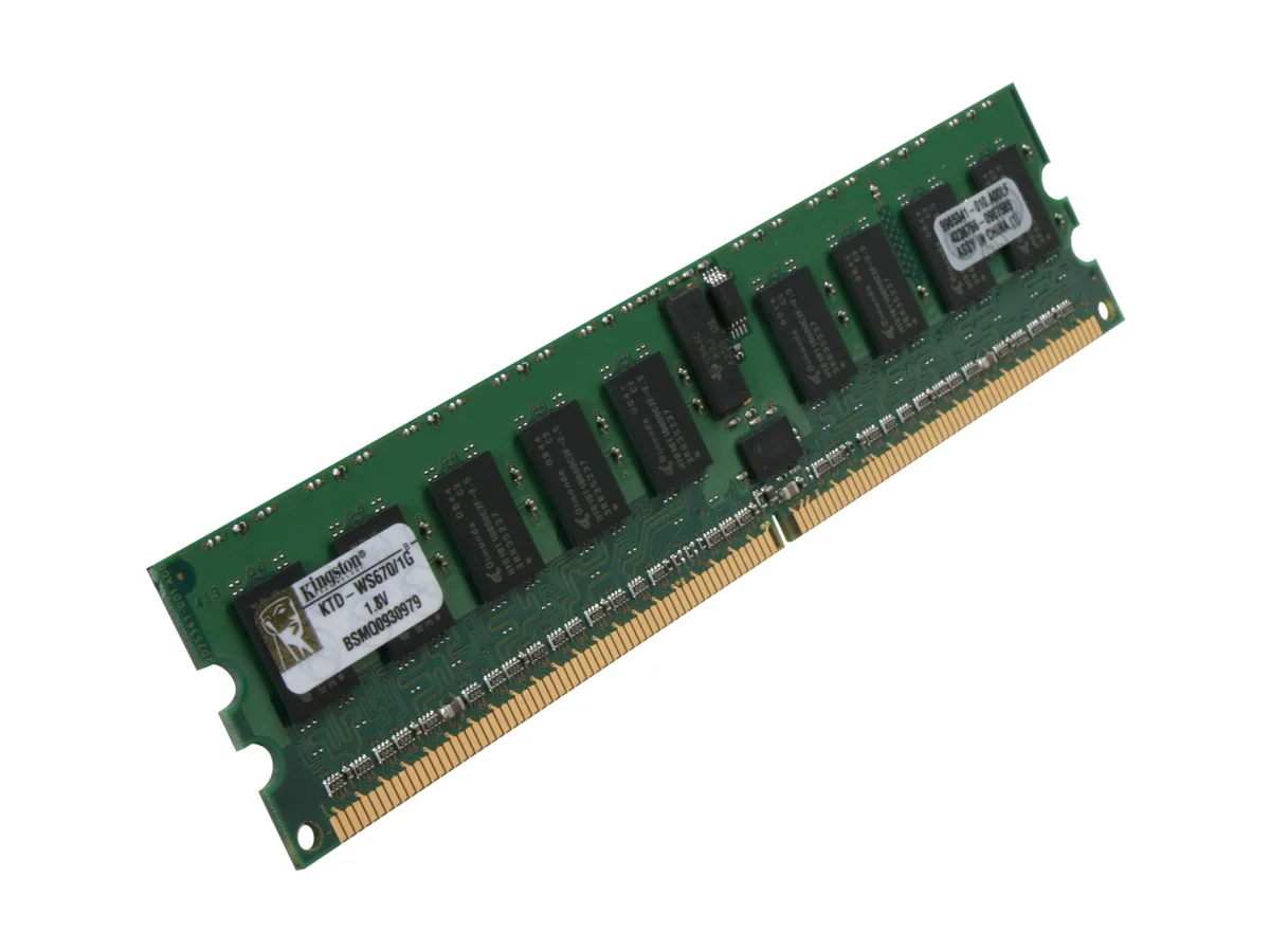 Kingston Technology Corp. Kingston Technology Corp. KTD-WS670/1G 1GB 240-Pin DDR2 400 ECC Registered memory upgrade — product photo