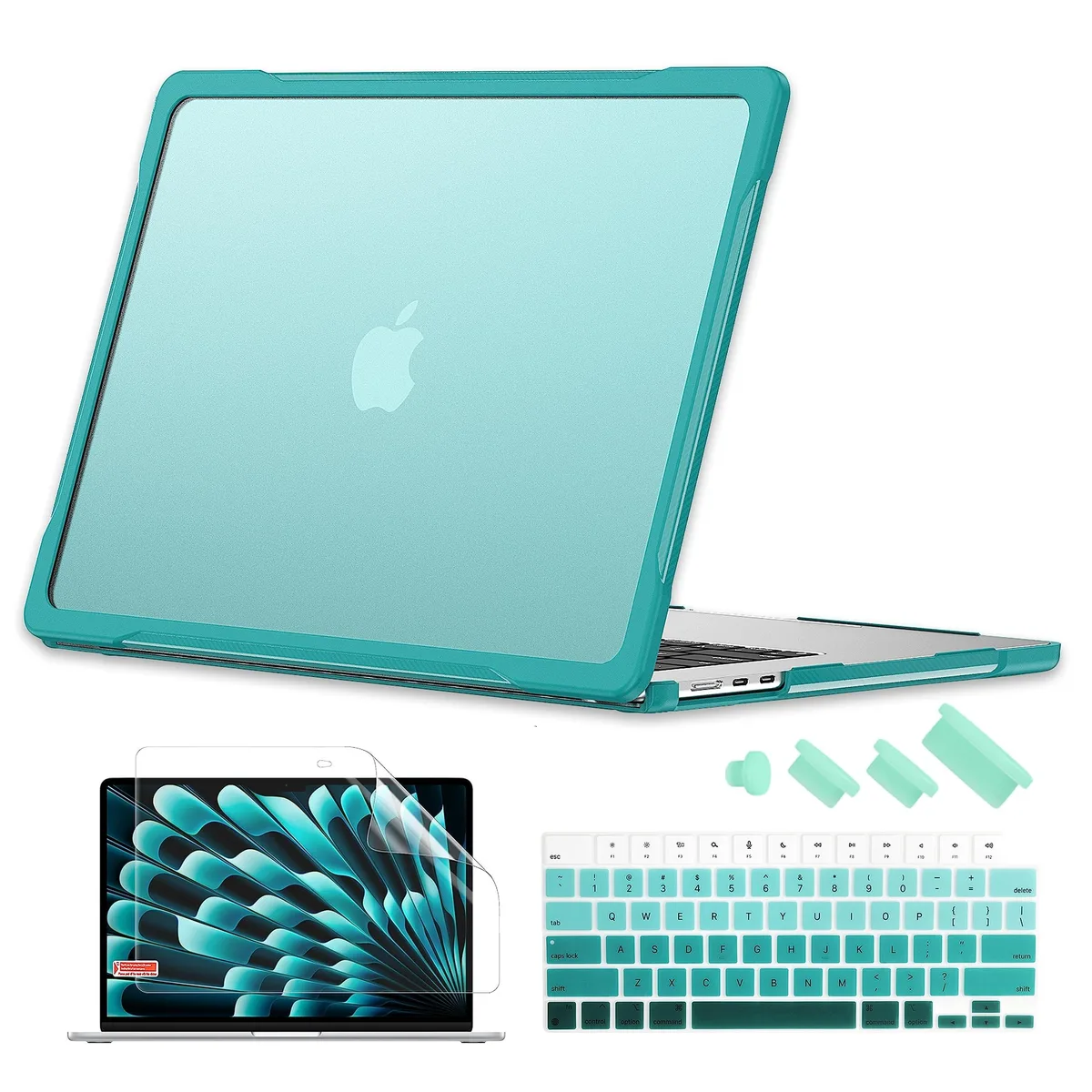 Batianda Batianda 2 in 1 accessory 15 inch MacBook Air 2023 2024 2025 Matte Translucent Rugged Armor Blue — product photo