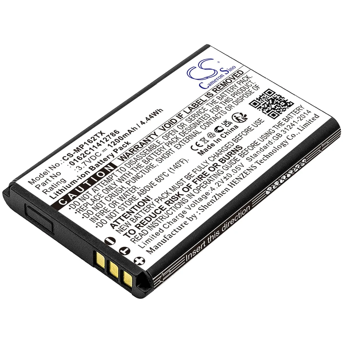 Cameron &amp; Co Cameron &amp; Co DS-CS-MP162TX 3.7V 1200mAh Li-ion Battery — product photo