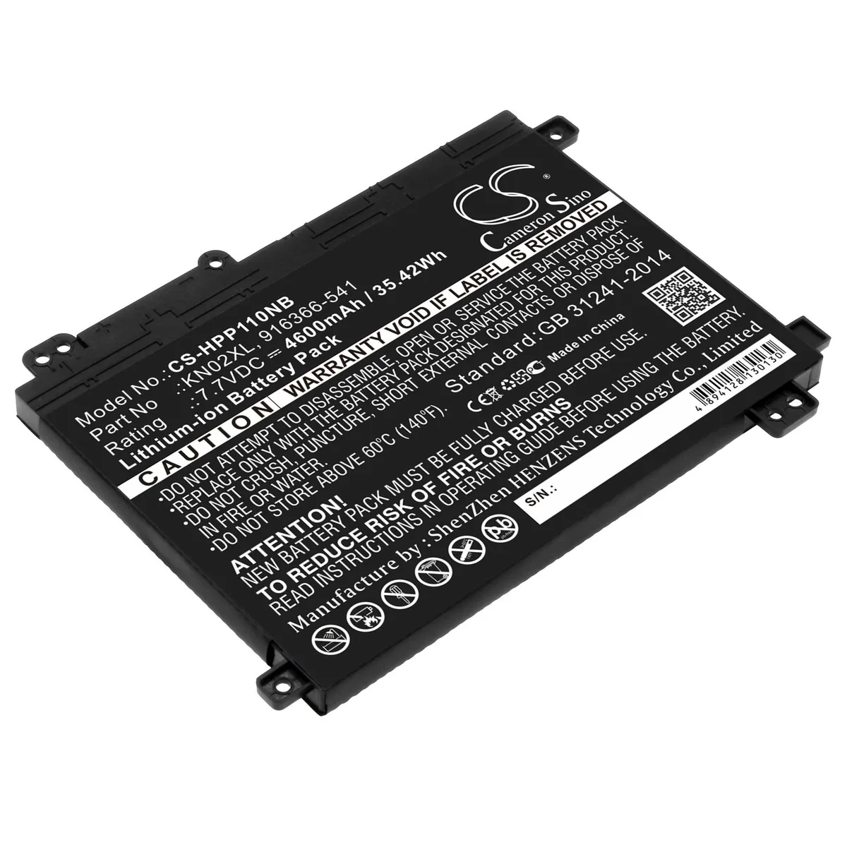Cameron & Co Cameron & Co DS-CS-HPP110NB laptop battery 4.6 Ah 7.7V — product photo